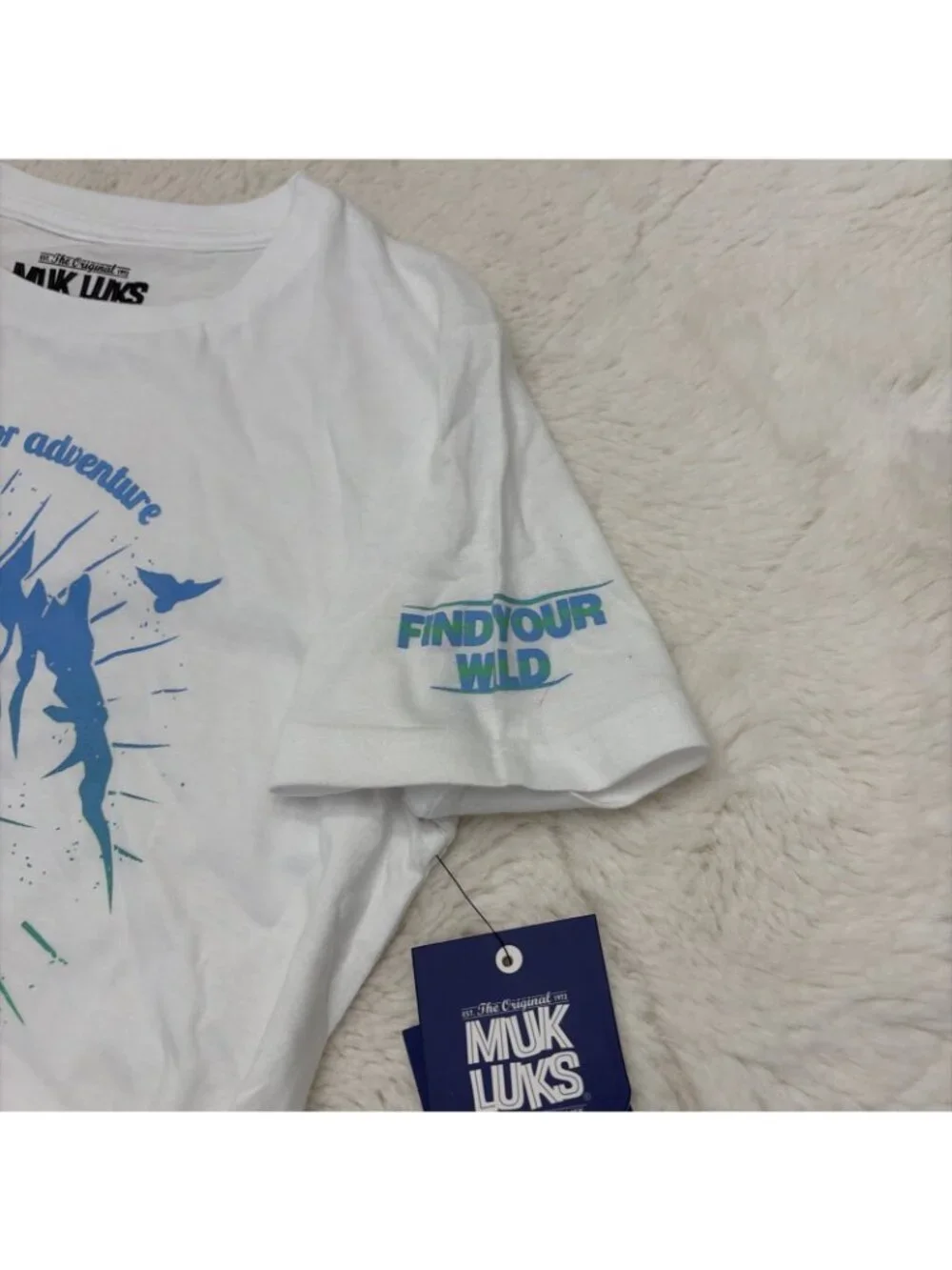 Muk Luks Boys NWT Find You Wild Tee 14/16 Outdoor Hiking